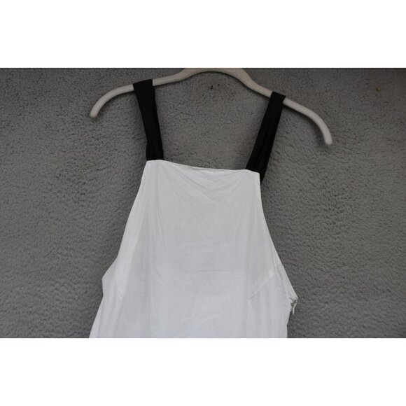 Mable White Halter Maxi Dress-Medium-Black Straps-Side Zip-Cottagecore-Prairie - Picture 6 of 14